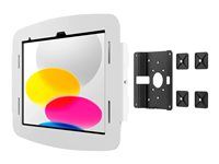 Compulocks iPad 10th-11th (A16) Gen Space Enclosure Glass Mount White - Montážní sada (konzola pro montáž na stenu, kryt) - pro tablet - kryt - uzamykatelný - vysoce kvalitní hliník - bílá - velikost obrazovky: 10.9" - montážní rozhraní: 100 x 100 mm - primontovatelný ke sklu - pro Apple 10.9-inch iPad (10. generace)