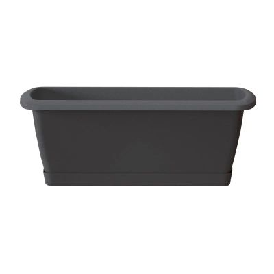 Květináč s miskou RESPANA SET antracit 39,2cm
