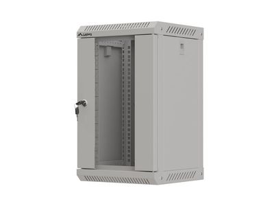 Lanberg racková skříň 10" nástěnná 9u/300x300 (flat pack) s prosklenými dveřmi šedá