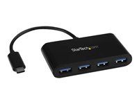 Portable USB-C to 4x USB-A Hub - Bus-Powered USB 3.1 Gen 1 Type-C Hub - USB 3.0 Port Expander (HB30C4AB) - Rozbočovač - 4 x SuperSpeed USB 3.0 - desktop
