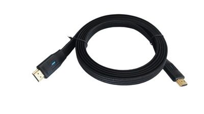 TB HDMI kabel 2v1 flat, černý, 3m