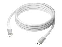 USB kabel - USB-C (M) do USB-C (M) - 2 m - braided, až 100W nabíjecí výkon - bílá