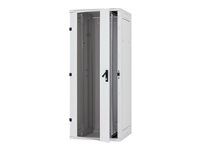 19'' stojanový rozvaděč 32U/800x800mm prosklené dveře, IP20 nosnost 1200kg/1500kg světle šedý RAL7035