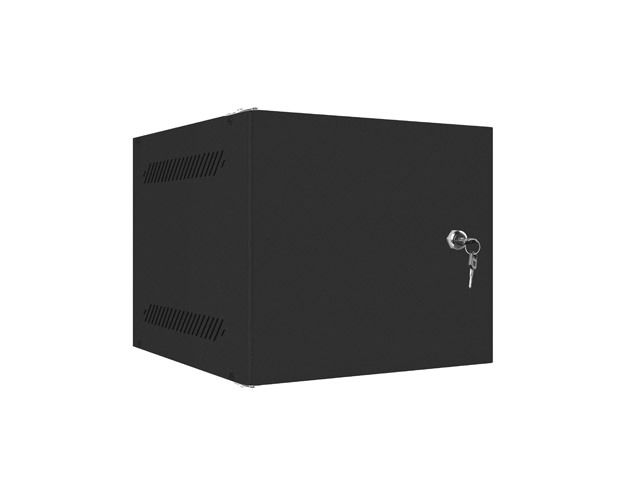 Lanberg racková skříň 10" nástěnná 4u/280x310 pro vlastní montáž s kovovými dveřmi černá-flat pack