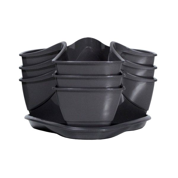 Květináč na bylinky COUBI HERBAL grafit 29,5x29,5x38cm
