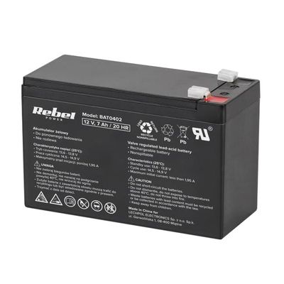 Olověný akumulátor 12V 7.0Ah REBEL BAT0402
