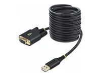 StarTech 10ft (3m) USB to Null Modem Serial Adapter Cable, Interchangeable DB9 Screws/Nuts, COM Retention, USB-A to RS232, FTDI, Level-4 ESD Protection, Windows/macOS/ChromeOS/Linux - Rugged TPE Construction (1P10FFCN-USB-SERIAL) - USB / sériový kabel - USB (M) do DB-9 (M) - 3 m - cerná