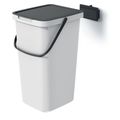 Odpadkový koš SYSTEMA Q COLLECT popelavý s černým víkem 25l