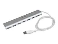 Aluminum USB Hub - Silver USB3 Hub with 20W Power Adapter (ST73007UA) - USB periferní sharing switch - 7 x SuperSpeed USB 3.0 - desktop