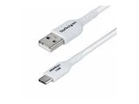 StarTech 3m (9.8ft) White USB-A to USB-C Charging Cable/Cord, M/M - USB kabel - USB (M) do USB-C (M) - USB 2.0 - 3 A - 3 m - neobsahuje halogen, pasivní, nabíjení a synchronizace, USB Fast Charge (15W) - bílá