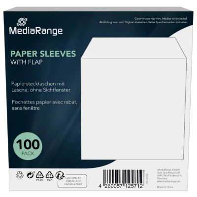 MEDIARANGE Obálka na CD/DVD, bez okna, 100 ks