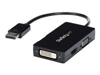 1080p DP Laptop to HDMI VGA or DVI Monitor or Projector Display (DP2VGDVHD) - Video adaptér - DisplayPort s piny (male) do HD-15 (VGA), DVI-D, HDMI se zdířkami (female) - 26.6 m - černá - aktivní, podpora 1920 x 1200 (WUXGA)