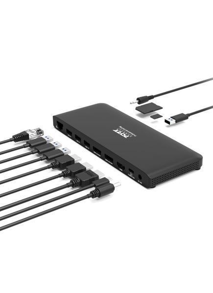 PORT CONNECT Dokovací stanice pro kanceláře, USB-C, 2x4K, černá