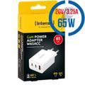 INTENSO W65AC GaN, 3x USBAC, Nabíječka, 65W, bílá