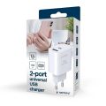 GEMBIRD TA-UC-2AC12-01, Nabíječka, USB/USB-C, 12W