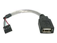 StarTech 6in USB 2.0 A to USB 4 Pin to Motherboard Header Adapter F/F - USB cable - USB (F) to 4 pin USB 2.0 header (F) - USBMBADAPT - Kabel USB - USB (F) do 4kolíkový header USB 2.0 (F) - 15 cm - pro P/N: 35FCREAD, 35FCREADBK, 35FCREADREM