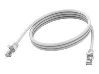 Vision - Patch kabel - RJ-45 (M) do RJ-45 (M) - 1 m - 6.2 mm - STP - CAT 6a - lisovaný, provedení bez hrbolku - bílá