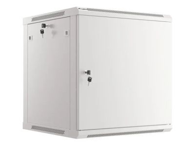 Lanberg racková skříň 19" nástěnná 12u/600x600 pro vlastní montáž s kovovými dveřmi šedá