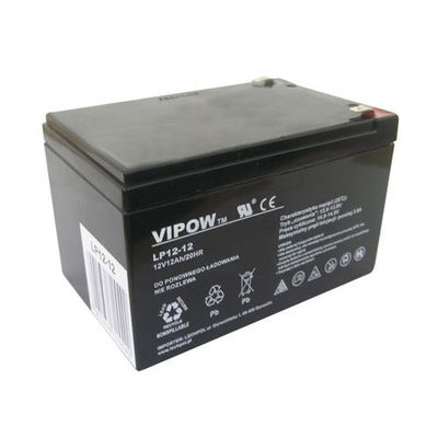 Baterie olověná 12V 12Ah VIPOW BAT0216