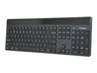 Klávesnice - udržitelné získávání energie - antibakteriální - podsvícení - bezdrátový - Bluetooth 5.0 - QWERTY - britská - klávesový spínač: Scissor-Key - černá - udržitelné balení