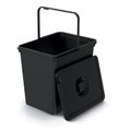 SYSTEMA BASIC FLAP černý odpadkový koš s víkem 23 l