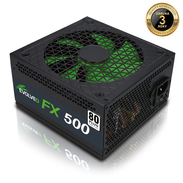 EVOLVEO FX 500,zdroj 500W ATX,14cm,80+,White,3YRW