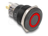 Push Switch for Installation black 22 mm