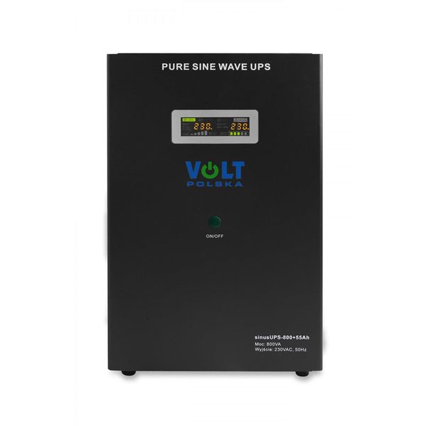 Zdroj záložní VOLT Sinus UPS 800 12V 230V 800W + baterie 55Ah Black