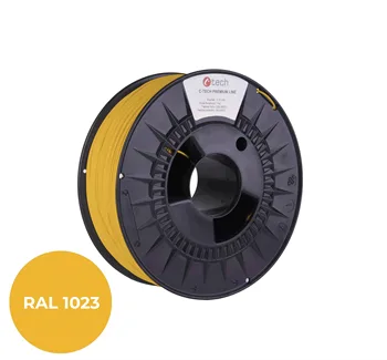 Filament C-TECH PREMIUM LINE, TPU 90A, flexibilní, dopravní žlutá, RAL1023, 1,75mm, 1kg