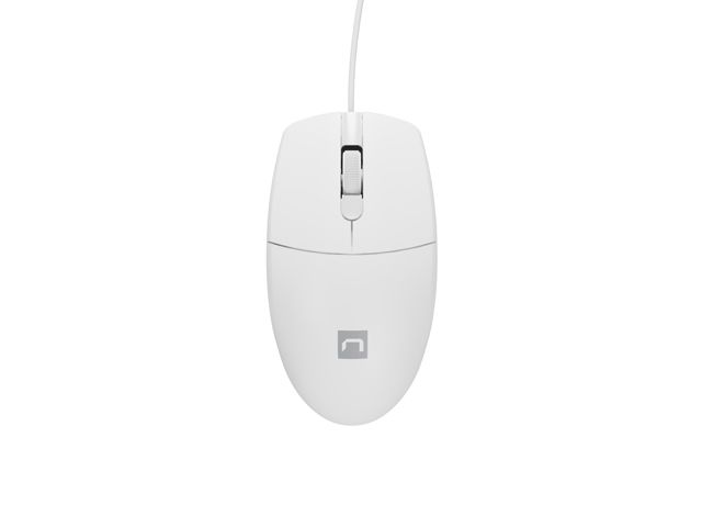 Natec optická myš RUFF 2/1 000 DPI/Kancelářská/Optická/1 000 DPI/Drátová USB/Bílá