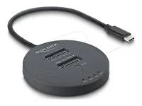 Delock - Dokovací stanice SSD - 20 Gbps, funkce klonování - oddílu: 2 - M.2 - M.2 NVMe Card - USB - cerná