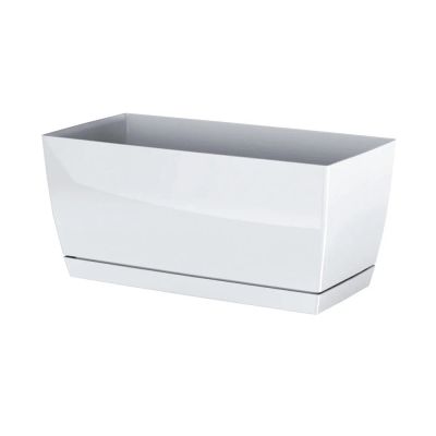 Květináč s miskou COUBI CASE P bílý 29cm
