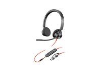 Blackwire 3300 series - náhlavní souprava - náhlavní - kabelové - 3.5 mm jack, USB-C - černá - certifikováno UC