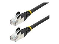 Black - Low Smoke Zero Halogen (LSZH) - 10GbE 500MHz 100W PoE++ Snagless RJ-45 w/Strain Reliefs S/FTP Network Patch Cord - Patch kabel - RJ-45 (M) do RJ-45 (M) - 50 cm - S/FTP - CAT 6a - IEEE 802.3bt - neobsahuje halogen, lisovaný, provedení bez hrbolků, licna - černá