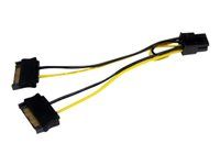 SATA to 6 pin PCIe power - Elektrický kabel - SATA napájení (M) do 6 pin PCIe power (M) - 15 cm