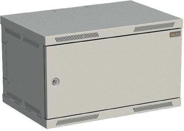 Rozvaděč nástěnný SENSA 6U 400mm, dveře plech, RAL 7035, SENSA-6U-64-21-G