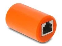 Delock - Sítový propojovací kabel - RJ-45 (F) do RJ-45 (F) - odstínený - CAT 6a - ochrana proti prepetí, kulatý - oranžová