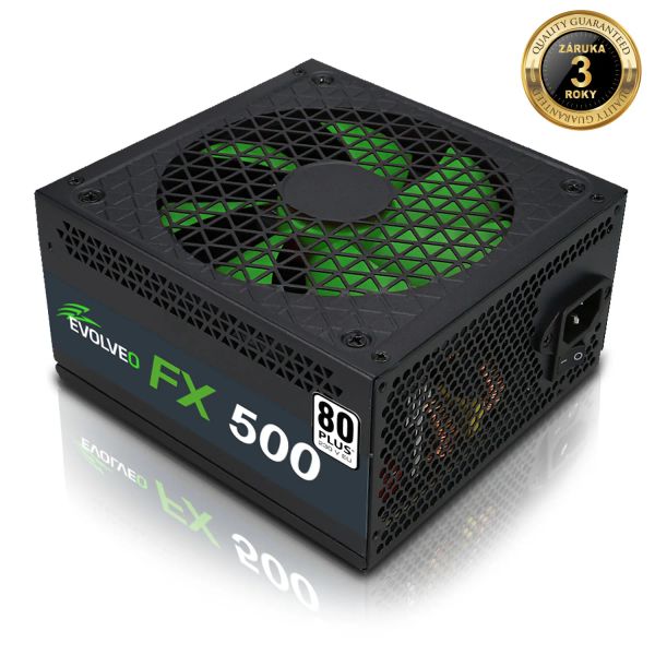 EVOLVEO FX 500,zdroj 500W ATX,14cm,80+,White,3YRW