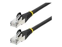 Black - Low Smoke Zero Halogen (LSZH) - 10GbE 500MHz 100W PoE++ Snagless RJ-45 w/Strain Reliefs S/FTP Network Patch Cord - Patch kabel - RJ-45 (M) do RJ-45 (M) - 2 m - S/FTP - CAT 6a - IEEE 802.3bt - neobsahuje halogen, lisovaný, provedení bez hrbolků, licna - černá