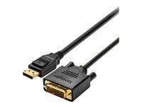 Kabel adaptéru - DisplayPort (M) do DVI-D (M) - DisplayPort 1.1 - 1.83 m - pasivní, křídlové šrouby, podpora 1080p - černá