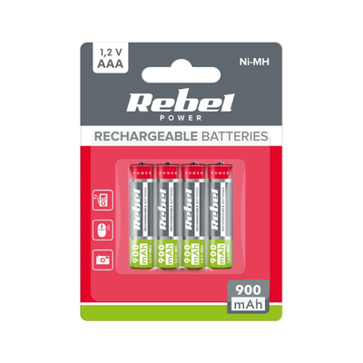 Nabíjecí baterie AAA (R03) 1,2V/900mAh REBEL 4ks / blister BAT2013
