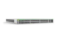 Allied Telesis AT iGS950/52PS - Přepínač - inteligentní - 48 x 10/100/1000 (PoE+) + 4 x combo 100/1000 SFP/RJ-45 - proudění vzduchu ze strany na stranu - desktop, pro připevnění na zeď, Lze montovat do rozvaděče - PoE+ (740 W) - kompatibilní s TAA