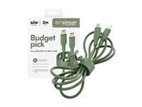 PanzerGlass empower kabel USB-C/USB-C, 2 m zelený