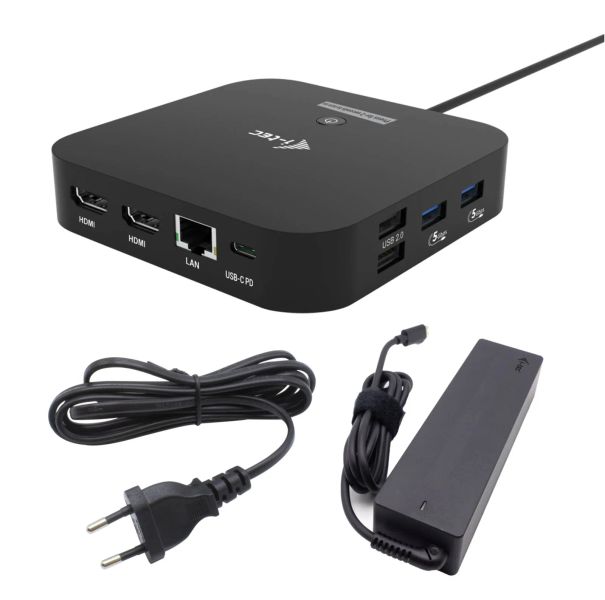i-tec USB-C Dual HDMI Docking Station with Power Delivery 100W + i-tec Universal Charger 100W