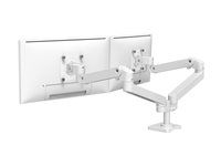 Montážní sada (dvojité rameno) - pro 2 LCD displeje - vedle sebe - hliník - bílá - velikost obrazovky: až 27" - upevnitelné na stůl
