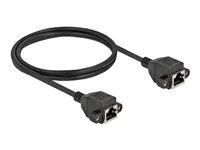 Síťový prodlužovací kabel - RJ-45 (F) do RJ-45 (F) - 1 m - S/FTP - CAT 6a - neobsahuje halogen - černá