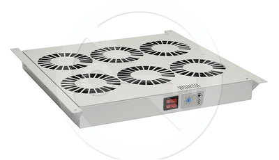 Ventilační jednotka 6 vent.,termostat, do stropu i dna VJ-R6, šedá