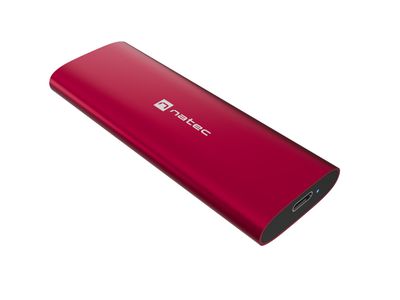 Externí box pro SSD Natec RHINO M.2 NVME LITE USB-C 3.2 GEN 2, hliníkové tělo, RUBY RED