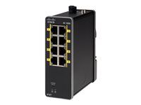 Přepínač - řízený - 2 x 10/100 (uplink) + 6 x 10/100 (downlink) - lze montovat na konzolu DIN - DC power