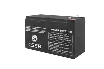 Olovená baterie 12 V 7,2 Ah CSSB LX1272CS